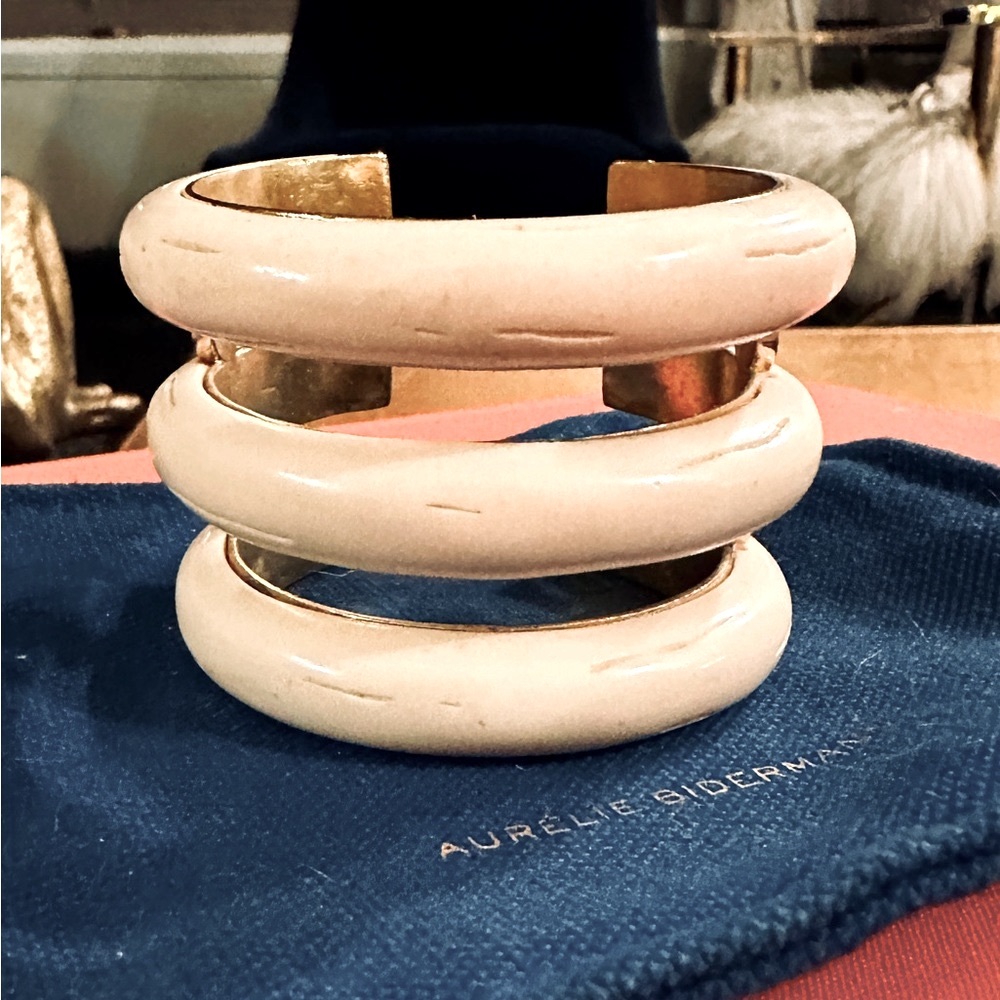 Vintage Aurelie Bidermann three tier cuff bracelet.